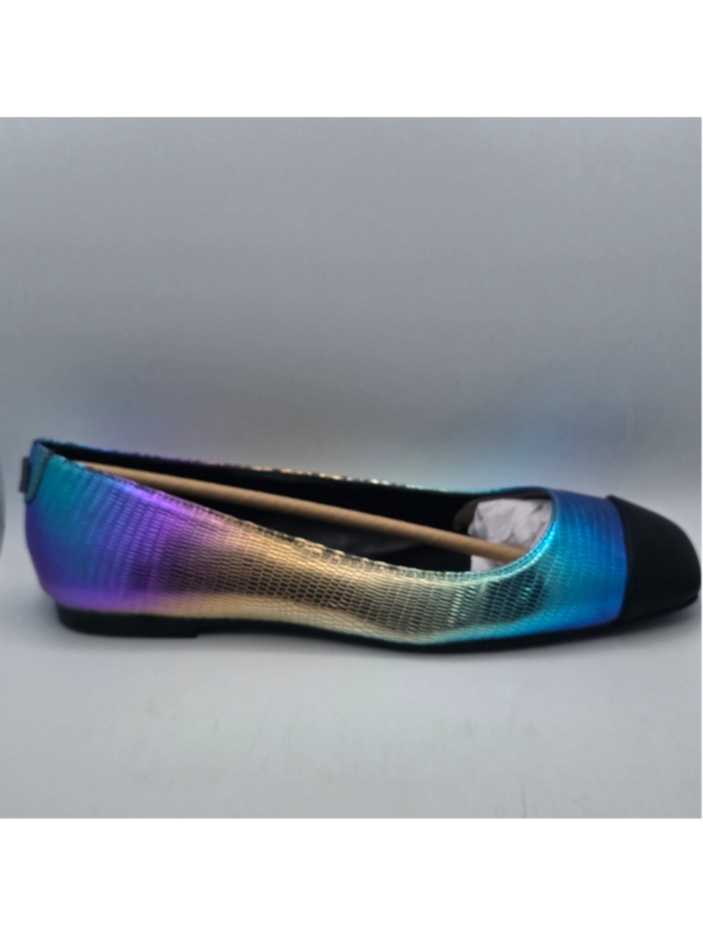 Women's Karl Lagerfeld paris Flats Size 6.5 Blue Black Iridescent Loafers